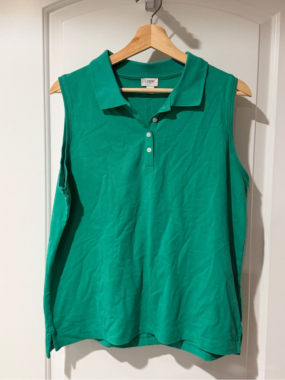 J. Crew Sleeveless Polo Tank in Bright Green